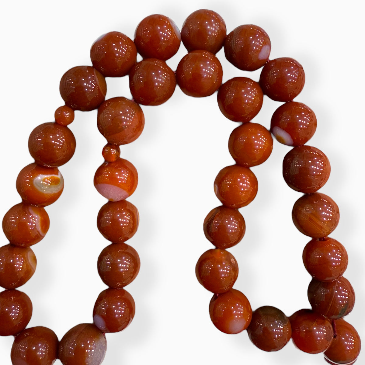 Aqeeq Misbaha or Tasbih 33 Beads (Red Agate Stone Misbaha or Tasbih 10.5 mm