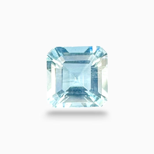 Natural Aquamarine Stone 1.45 Carats SkyBlue Color Asscher Cut Size 7mm