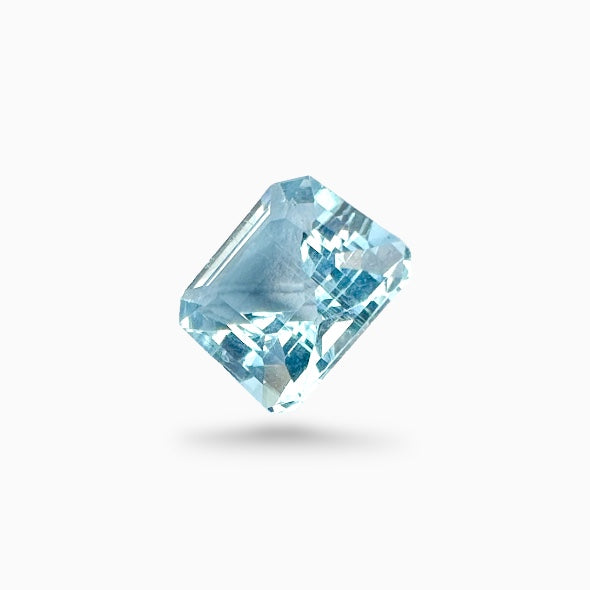 Natural Aquamarine Stone 1.45 Carats SkyBlue Color Asscher Cut Size 7mm
