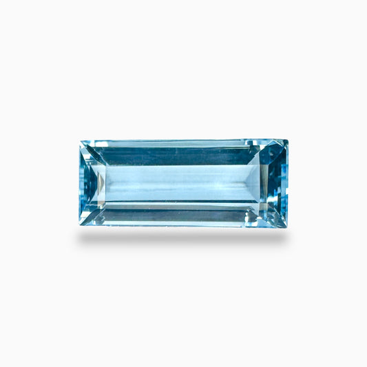 Natural Aquamarine Stone 6.92 Carats SkyBlue Color Baguette Shape Size 18X7.5mm