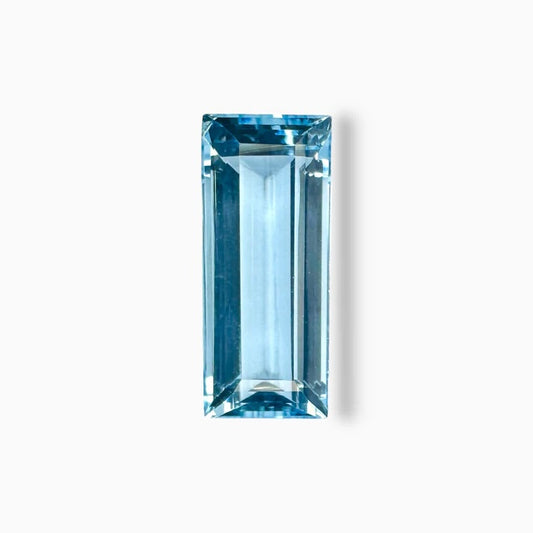 Natural Aquamarine Stone 6.92 Carats SkyBlue Color Baguette Shape Size 18X7.5mm