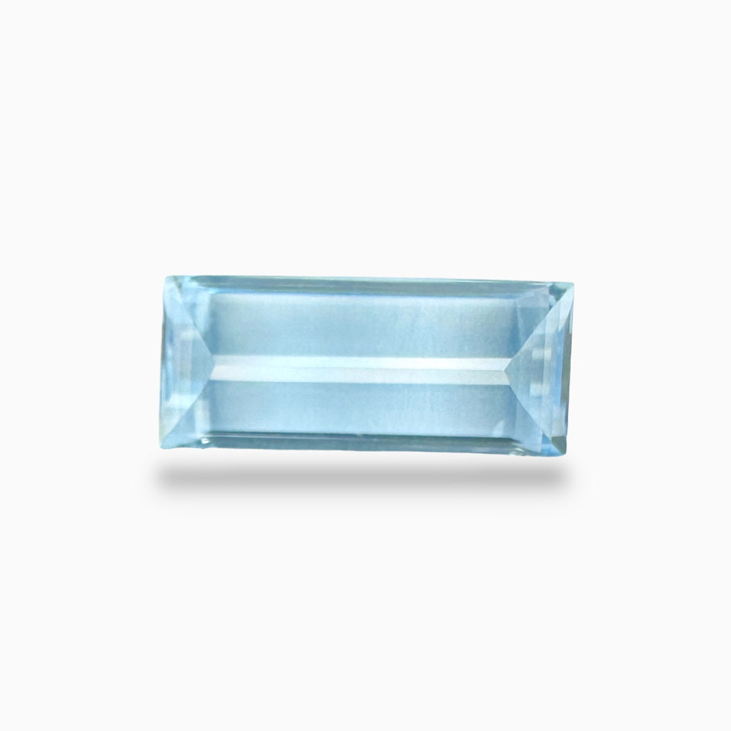 Natural Aquamarine Stone 6.92 Carats SkyBlue Color Baguette Shape Size 18X7.5mm