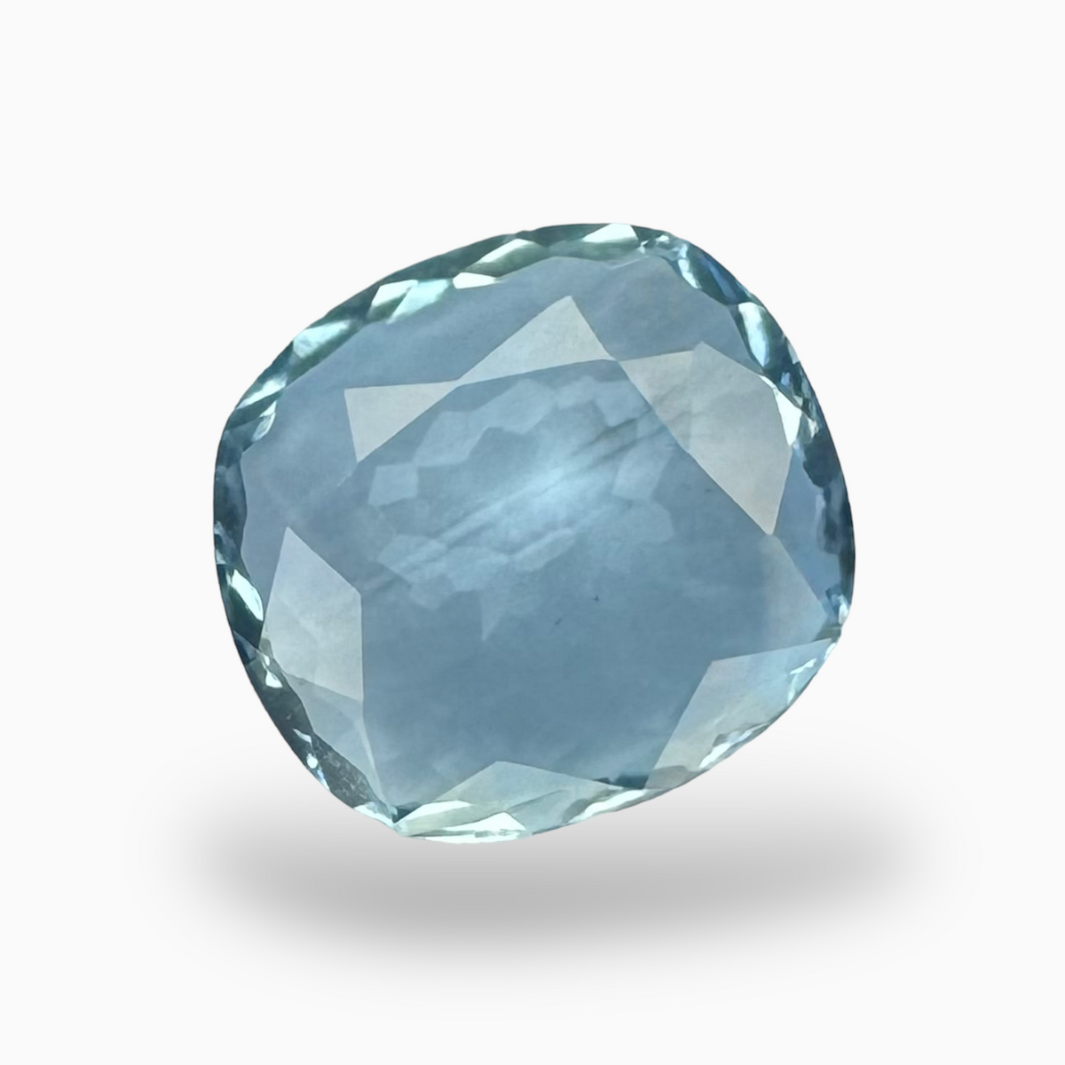 Natural Aquamarine Stone Aqua Color 3.62 Carats Cushion Shape Size 12X11mm