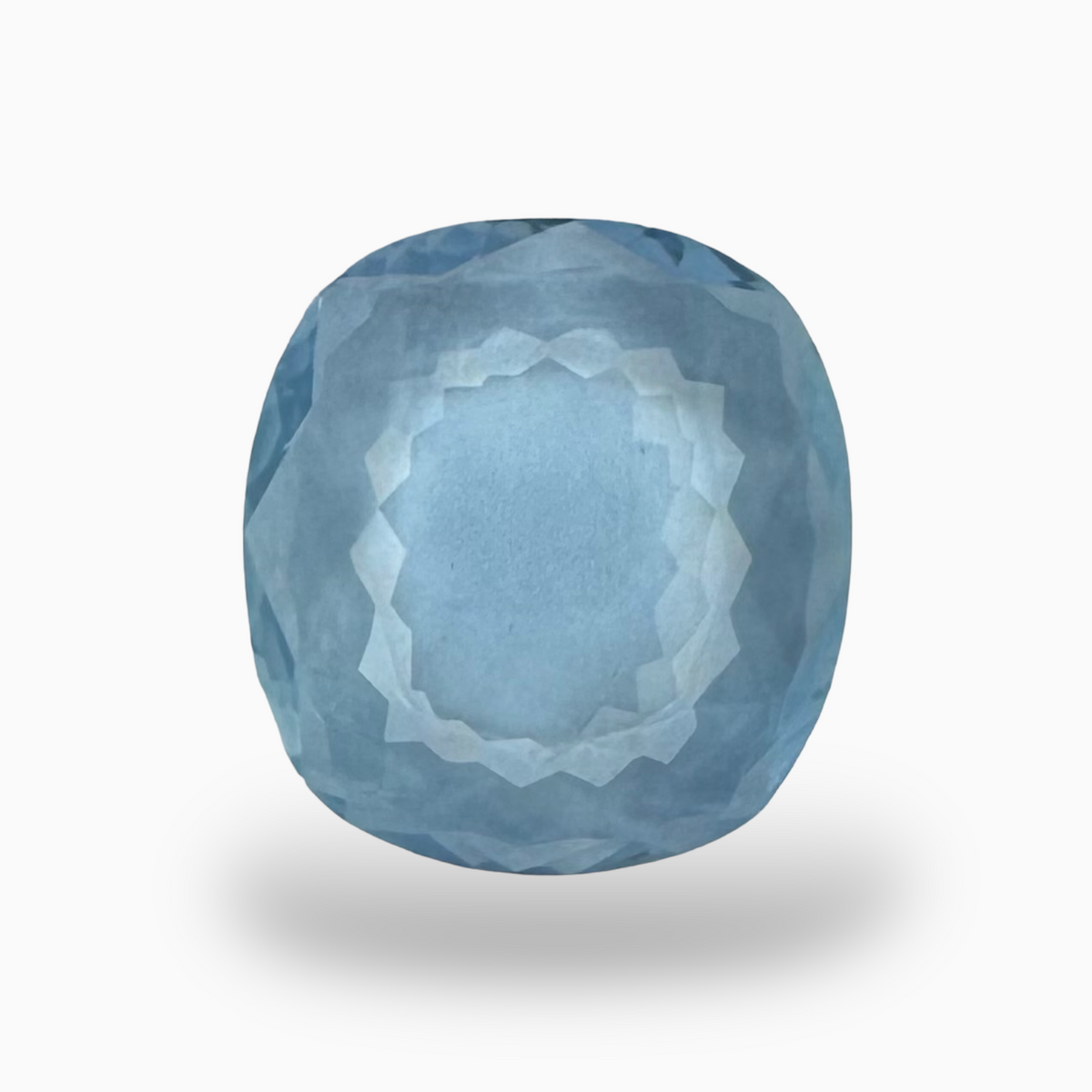 Natural Aquamarine Stone Aqua Color 3.62 Carats Cushion Shape Size 12X11mm