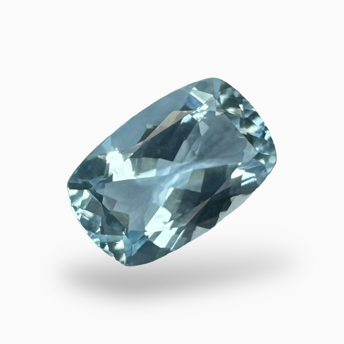 Natural Aquamarine Stone SteelBlue Color 3.68 Carats Cushion Shape Size 12.5X8.4mm
