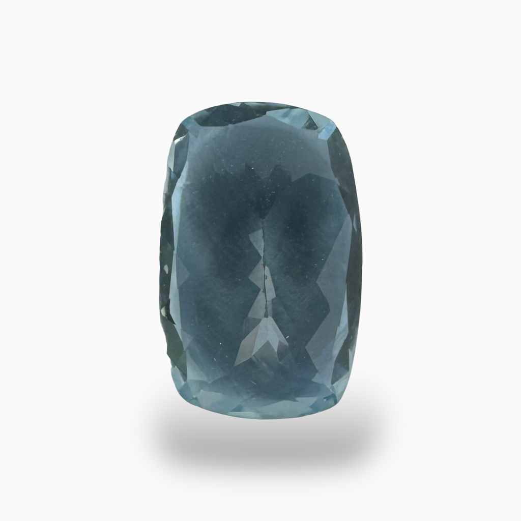 Natural Aquamarine Stone SteelBlue Color 3.68 Carats Cushion Shape Size 12.5X8.4mm