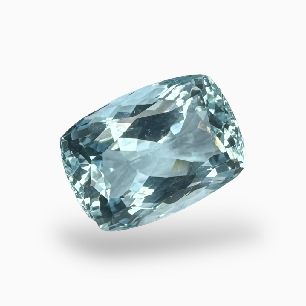 Natural Aquamarine Stone Aqua Color 5.60 Carats Cushion Shape Size 12.5X9mm