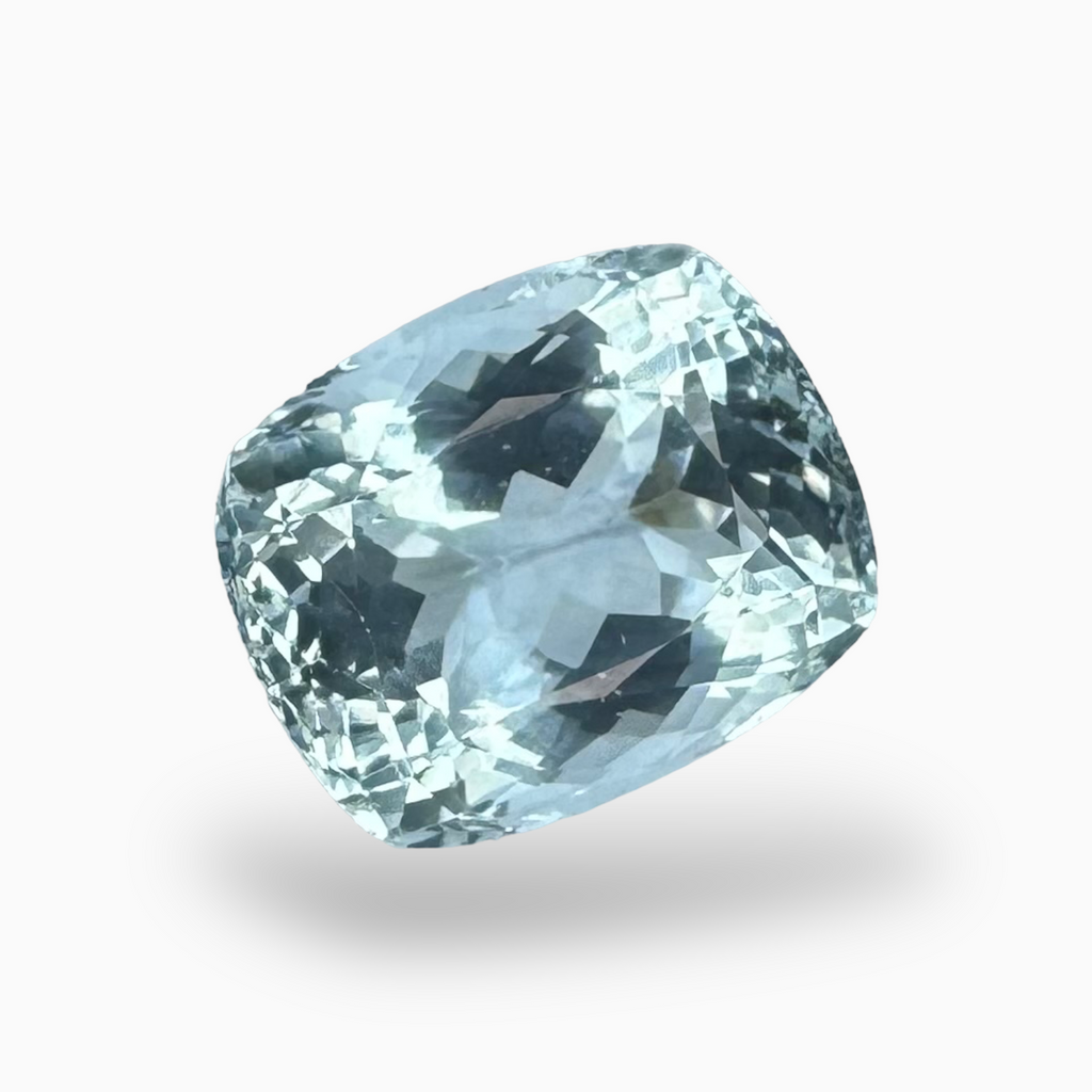 Natural Aquamarine Stone Aqua Color 6.43 Carats Cushion Shape Size 12X10mm