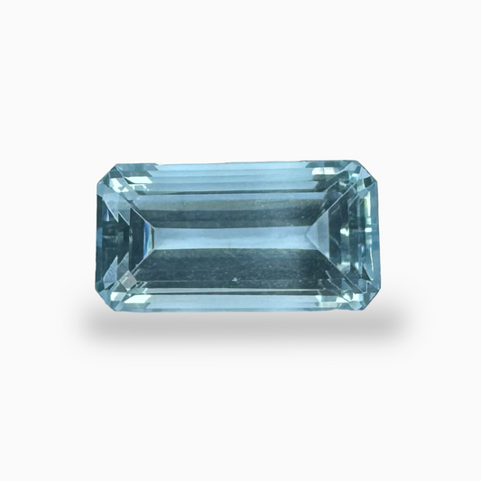 Natural Aquamarine Stone 6.63 Carats SteelBlue Color Emerald Cut Shape Size 15X8mm