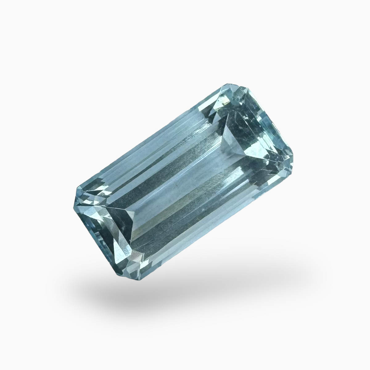 Natural Aquamarine Stone 6.63 Carats SteelBlue Color Emerald Cut Shape Size 15X8mm