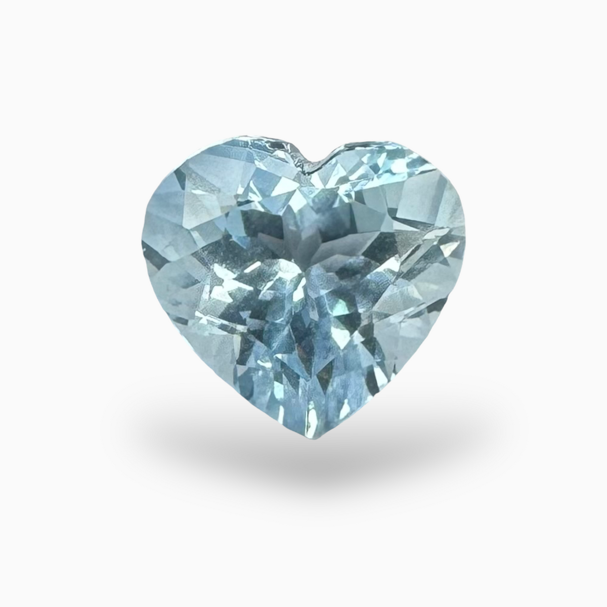 Natural Aquamarine Stone Aqua Color 2.74 Carats Heart Shape Size 9X9.8mm