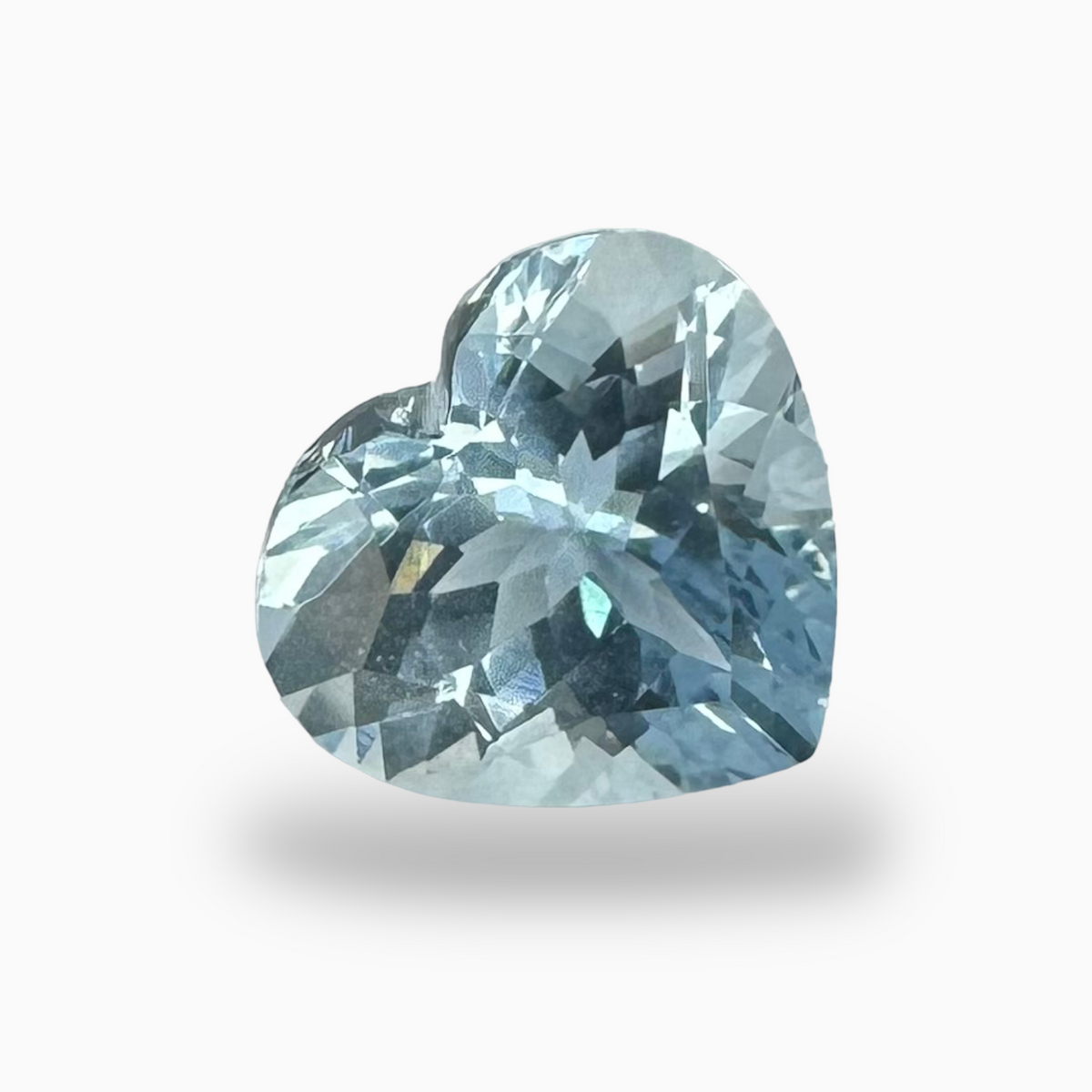 Natural Aquamarine Stone Aqua Color 2.74 Carats Heart Shape Size 9X9.8mm