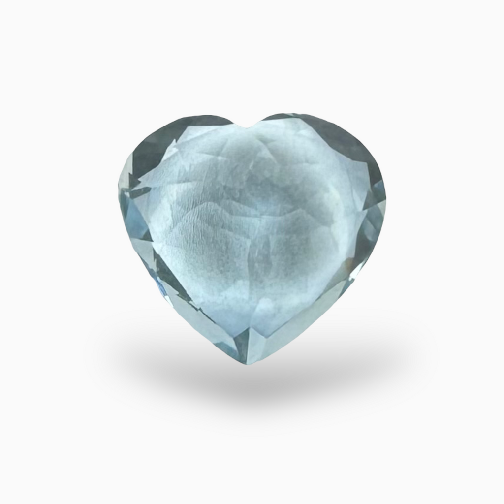 Natural Aquamarine Stone Aqua Color 2.74 Carats Heart Shape Size 9X9.8mm