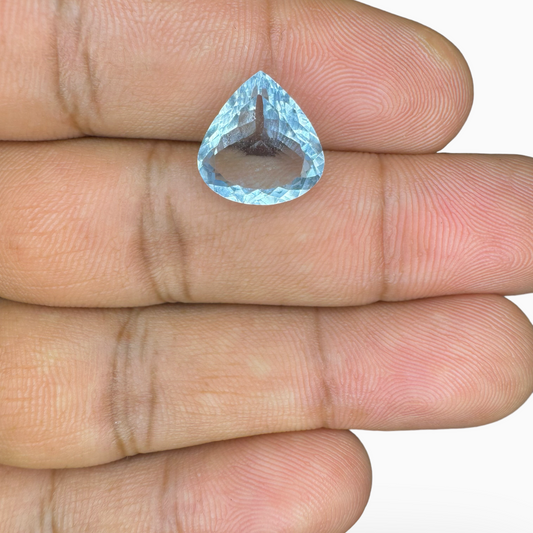 Natural Aquamarine Stone 4.05 Carats SkyBlue Color Heart Shape Size 12mm