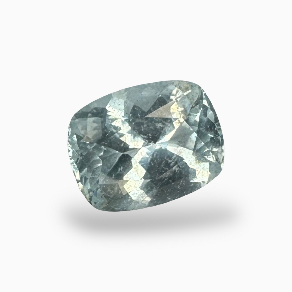 Natural Aquamarine Stone SteelBlue Color 7.71 Carats Long Cushion Shape Size 15X12mm