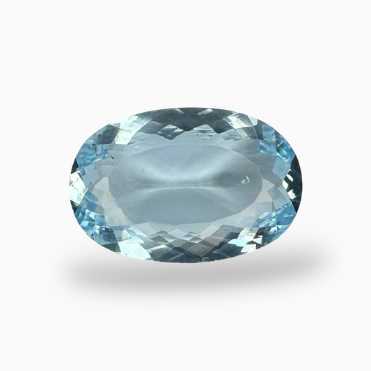 Natural Aquamarine Stone 11.58 Carats DeepSkyBlue Color Oval Shape Size 20.3X13.5mm