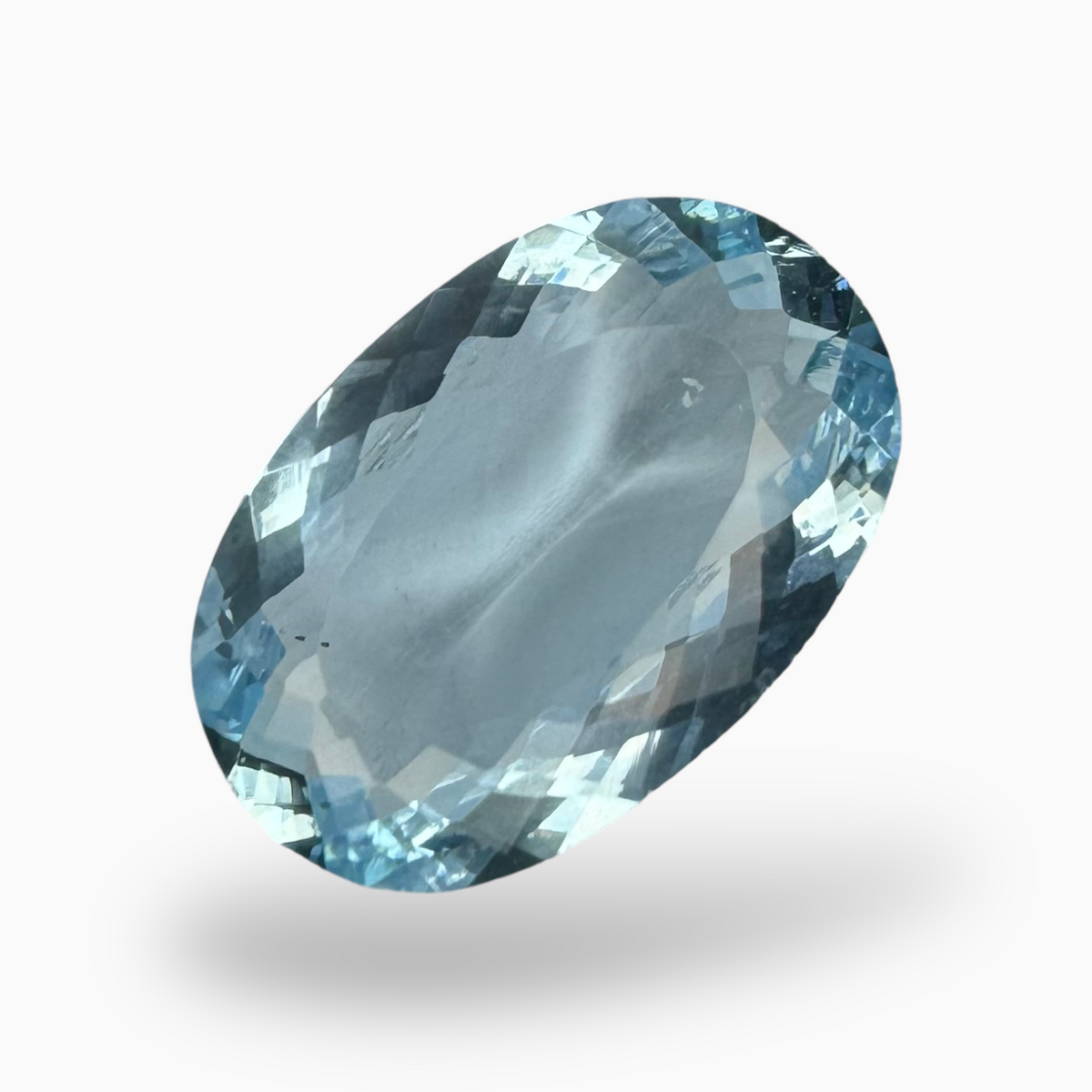 Natural Aquamarine Stone 11.58 Carats DeepSkyBlue Color Oval Shape Size 20.3X13.5mm
