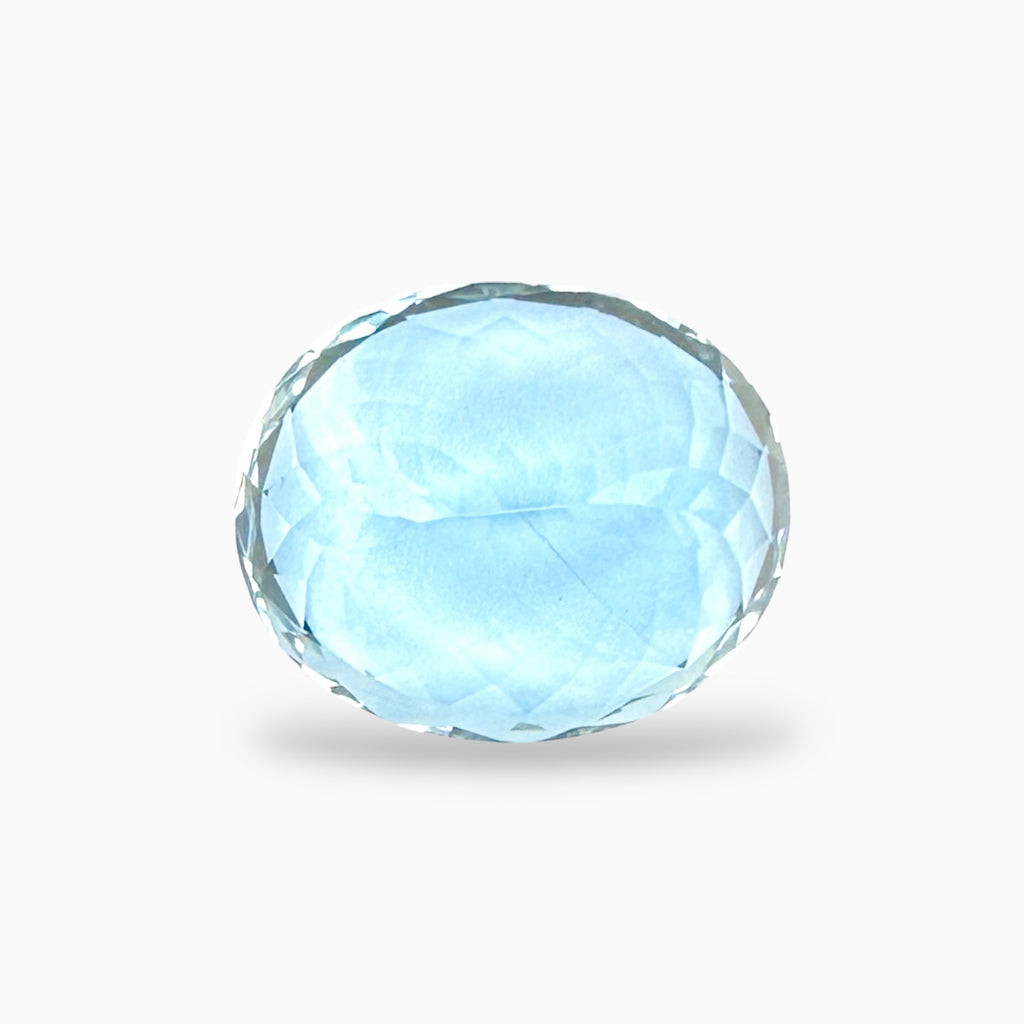 Natural Aquamarine Stone 12.57 Carats Oval Shape (13.3 x 15.9 mm)
