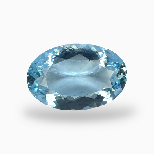 Natural Aquamarine Stone 14.42 Carats DeepSkyBlue Color Oval Shape Size 21.7X14.3mm