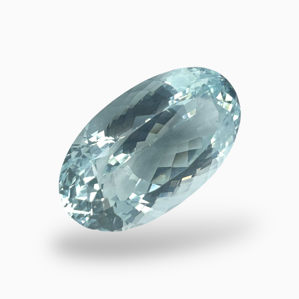 Natural Aquamarine Stone 15.36 Carats SkyBlue Color Oval Shape Size 21X12.5mm