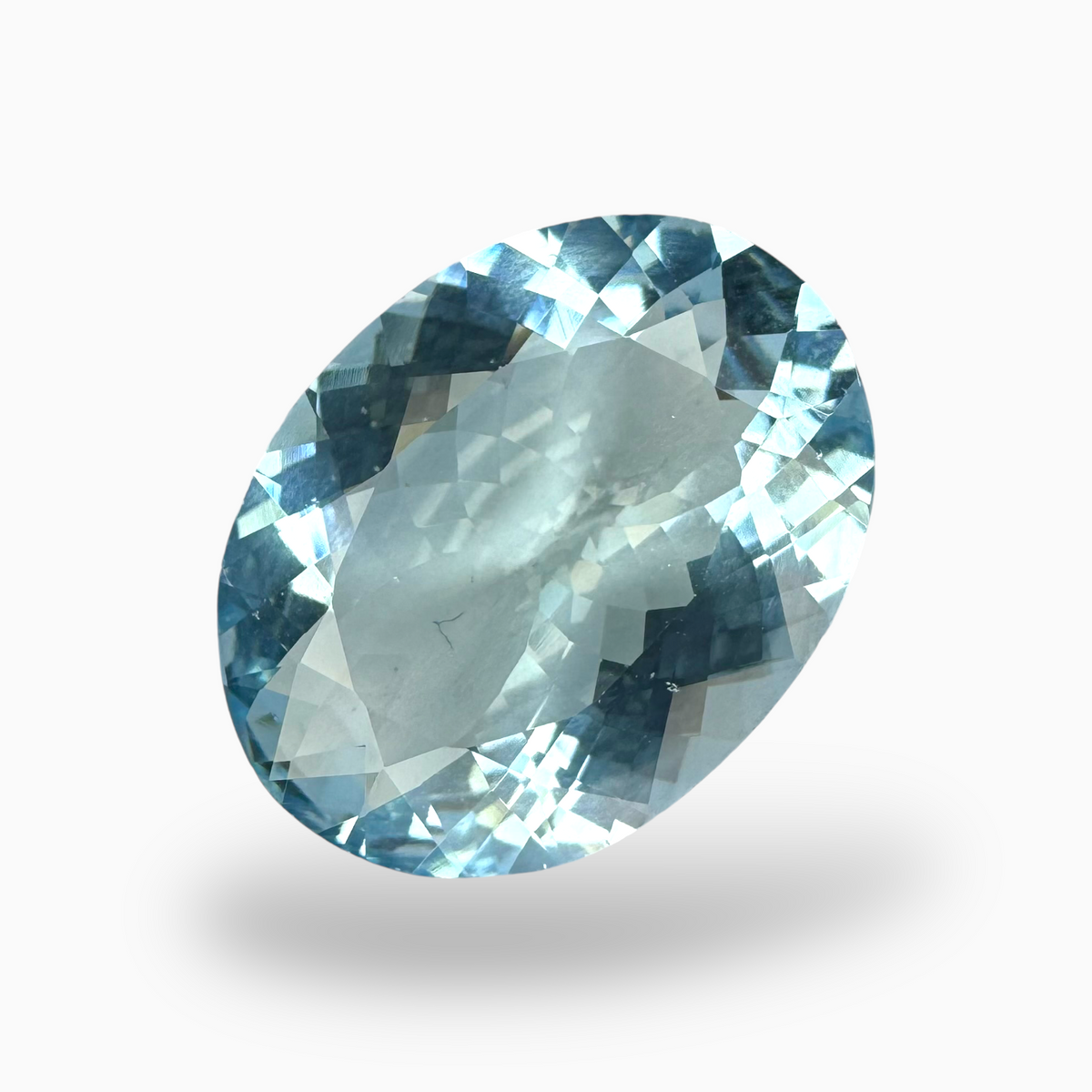 Natural Aquamarine Stone 17.6 Carats SkyBlue Color Oval Shape Size 24X18mm