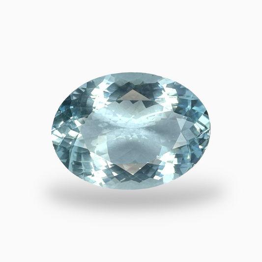 Natural Aquamarine Stone 18.44 Carats SkyBlue Color Oval Shape Size 23X16mm