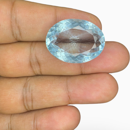 Natural Aquamarine Stone 27.81 Carats SkyBlue Color Oval Shape Size 20.5X16.7mm