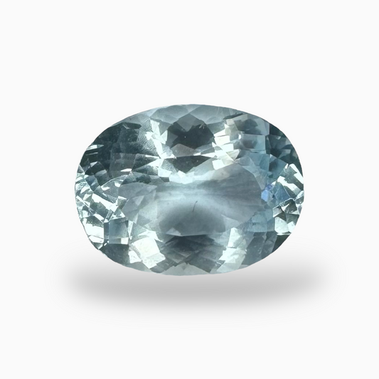 Natural Aquamarine Stone Aqua Color 4.42 Carats Oval Shape Size 13X9.5mm