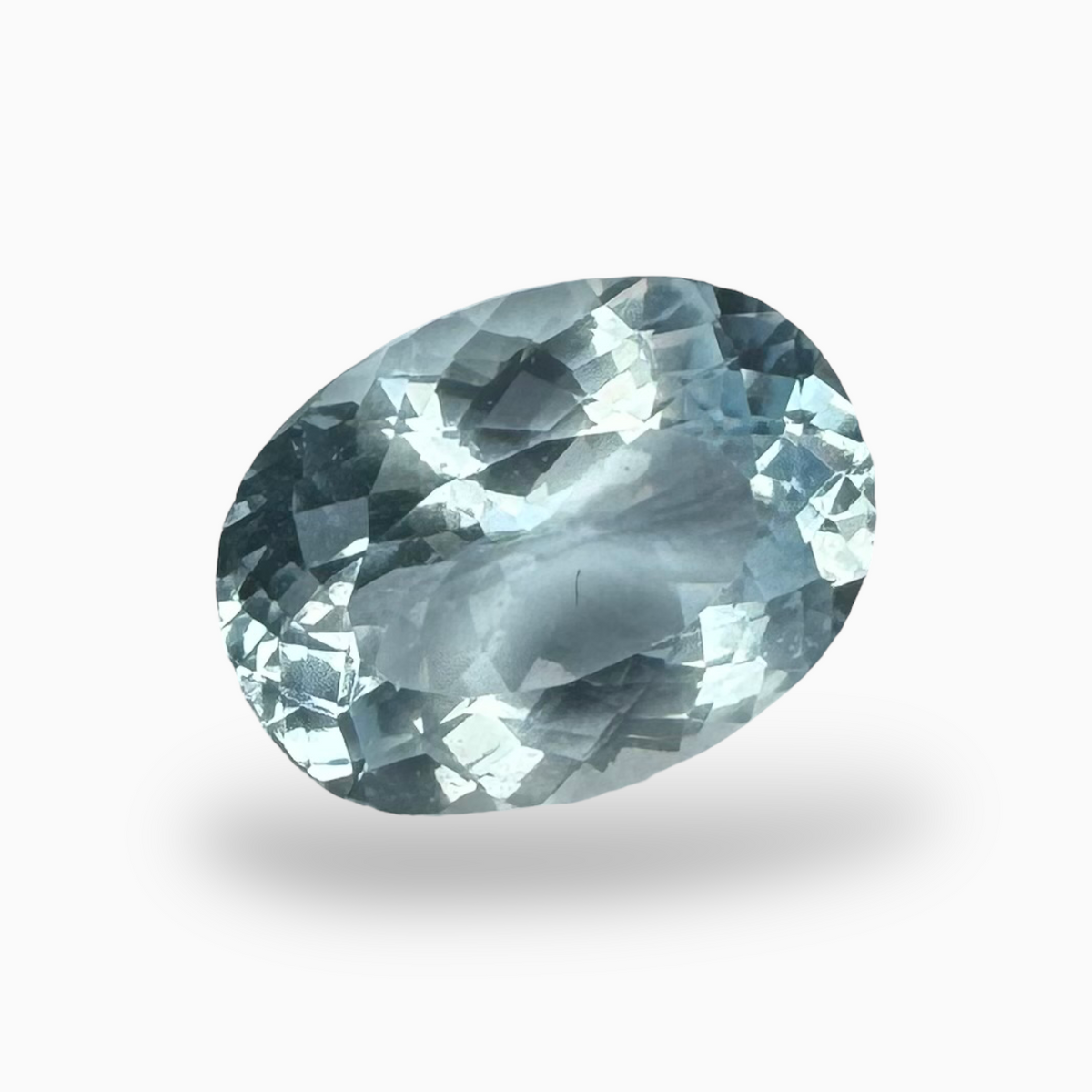 Natural Aquamarine Stone SteelBlue Color 4.42 Carats Oval Shape Size 13X9.5mm