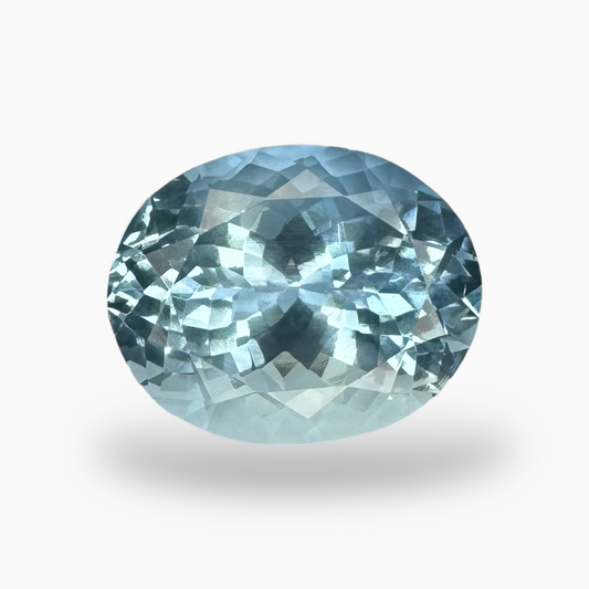 Natural Aquamarine Stone 4.91 Carats DeepSkyBlue Color Oval Shape Size 13.5X10mm