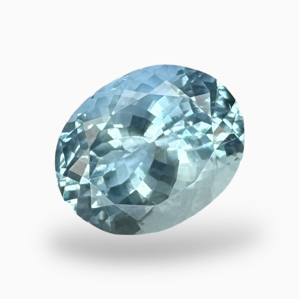 Natural Aquamarine Stone 4.91 Carats DeepSkyBlue Color Oval Shape Size 13.5X10mm