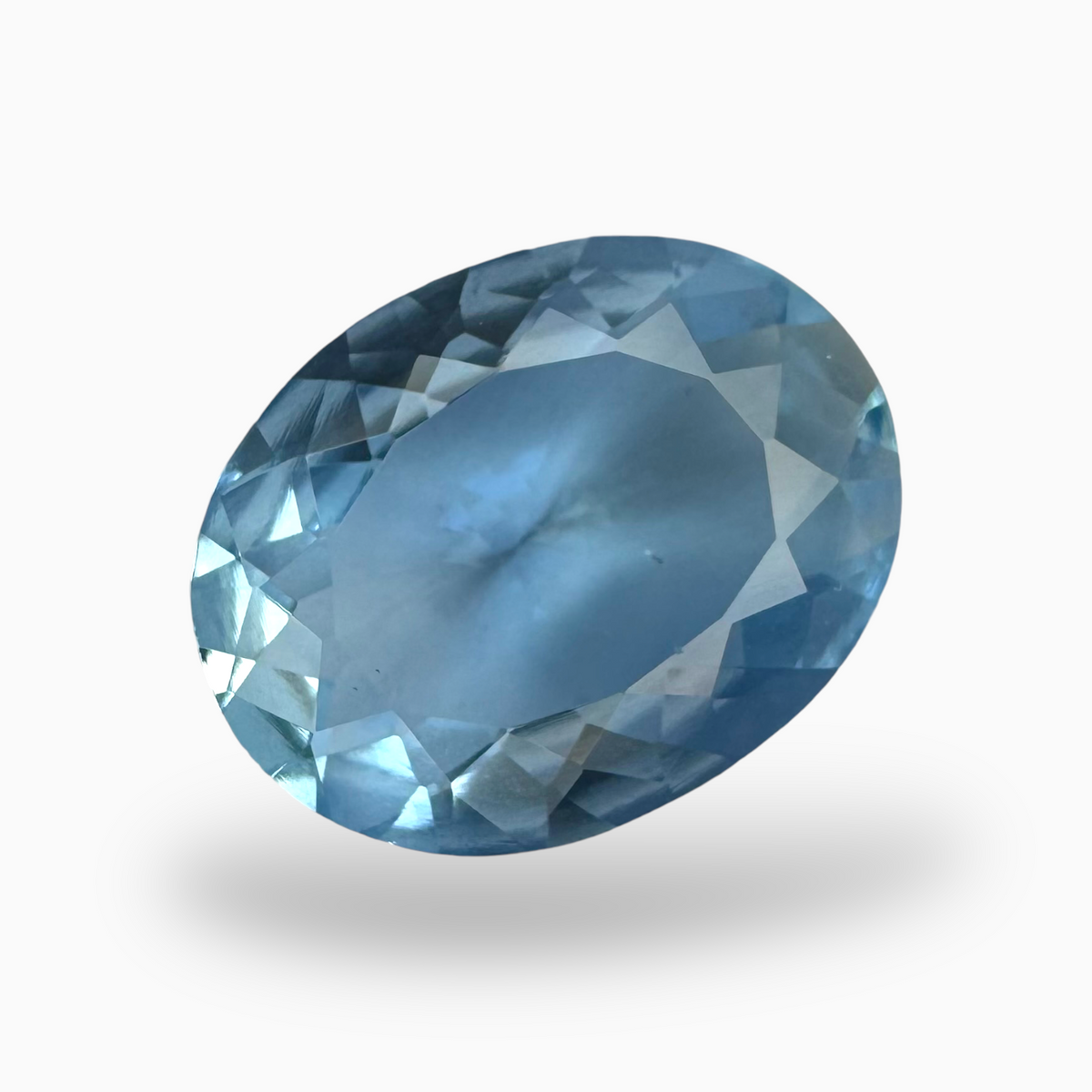 Natural Aquamarine Stone 6.1 Carats DeepSkyBlue Color Oval Shape Size 15.5X12mm