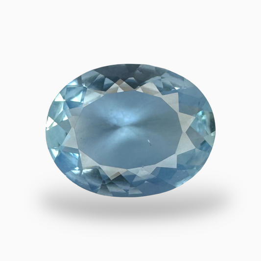 Natural Aquamarine Stone 6.1 Carats DeepSkyBlue Color Oval Shape Size 15.5X12mm