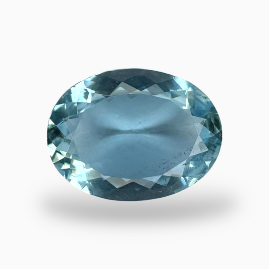 Natural Aquamarine Stone 6.25 Carats DeepSkyBlue Color Oval Shape Size 15.8X12mm