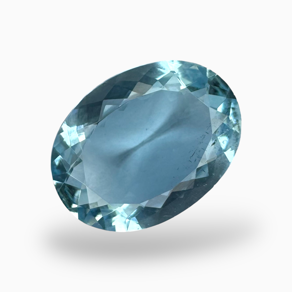 Natural Aquamarine Stone 6.25 Carats DeepSkyBlue Color Oval Shape Size 15.8X12mm