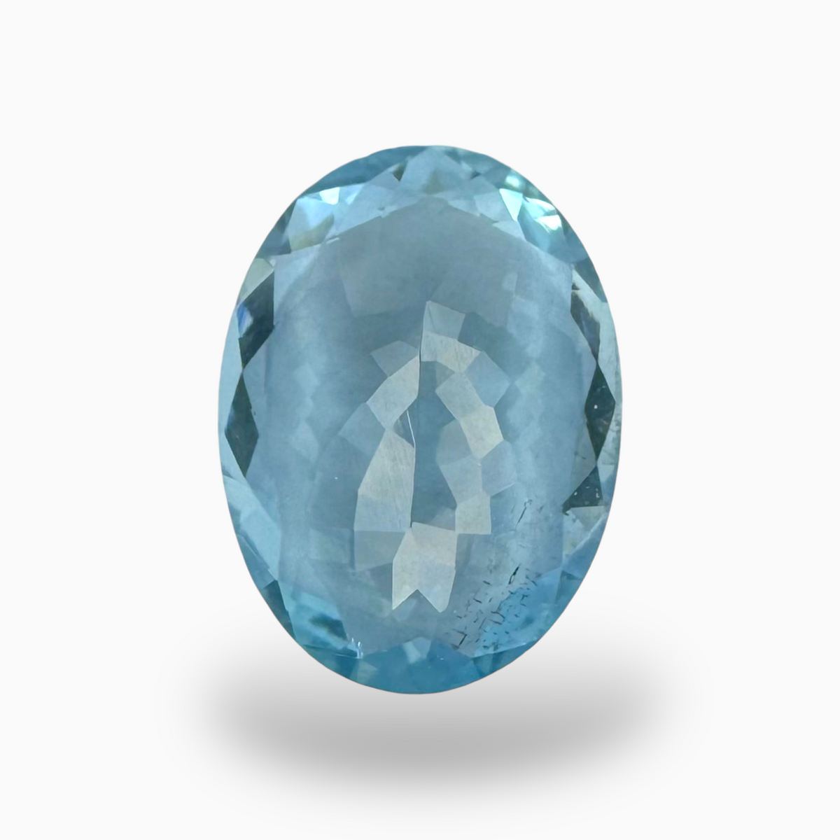 Natural Aquamarine Stone 6.25 Carats DeepSkyBlue Color Oval Shape Size 15.8X12mm