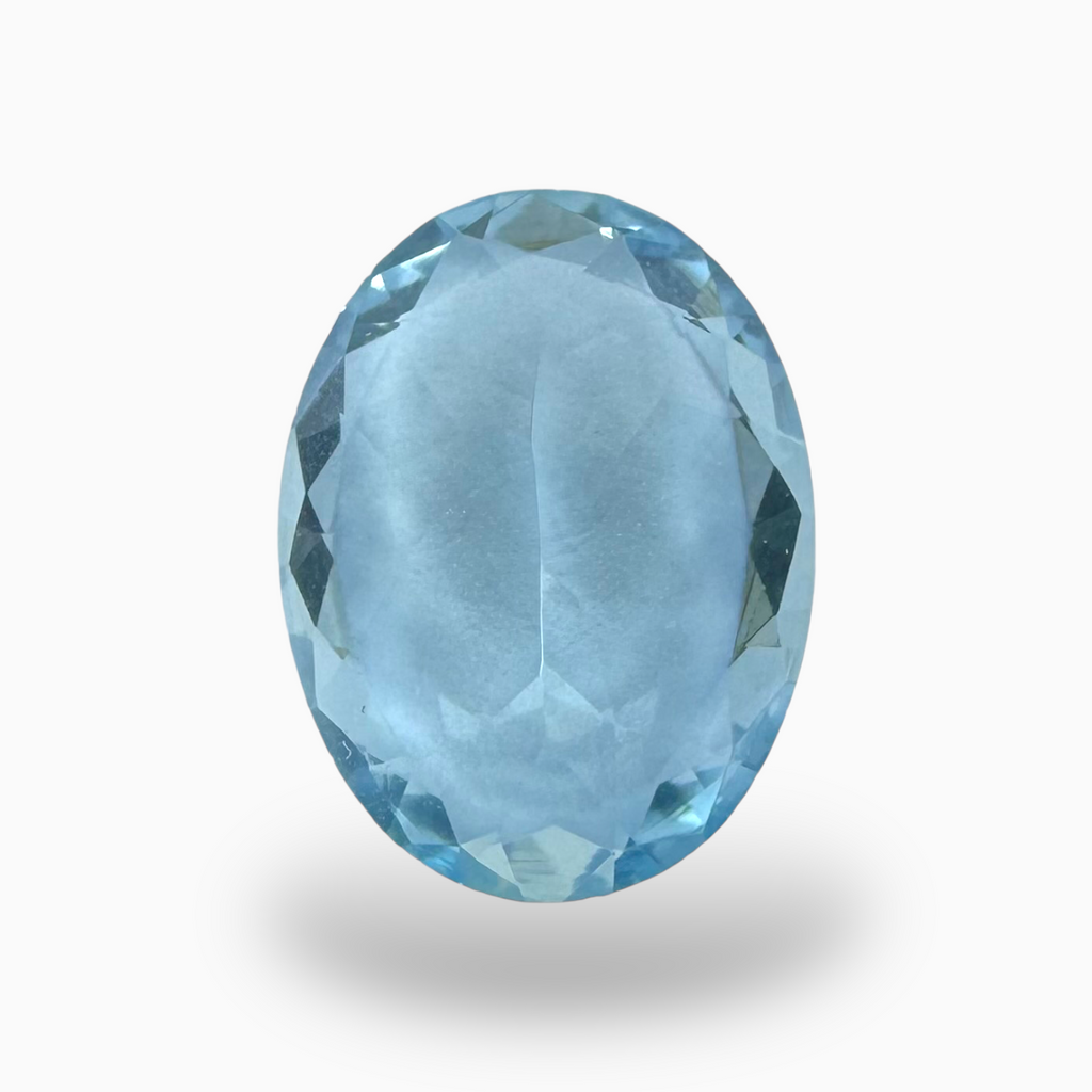 Natural Aquamarine Stone 6.2 Carats DeepSkyBlue Color Oval Shape Size 15.5X11.5mm