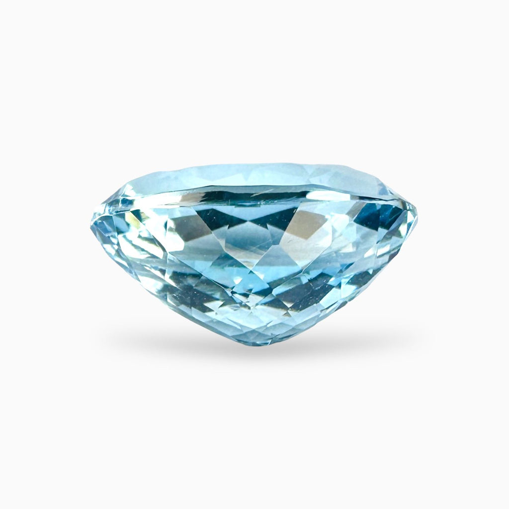 Natural Aquamarine Stone 6.38 Carats SkyBlue Color Oval Shape Size 14.5X9.5mm
