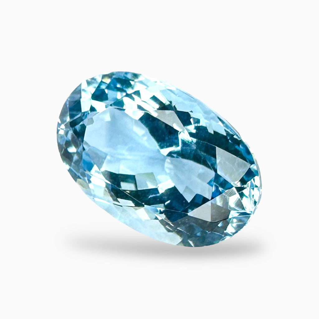 Natural Aquamarine Stone 6.38 Carats SkyBlue Color Oval Shape Size 14.5X9.5mm