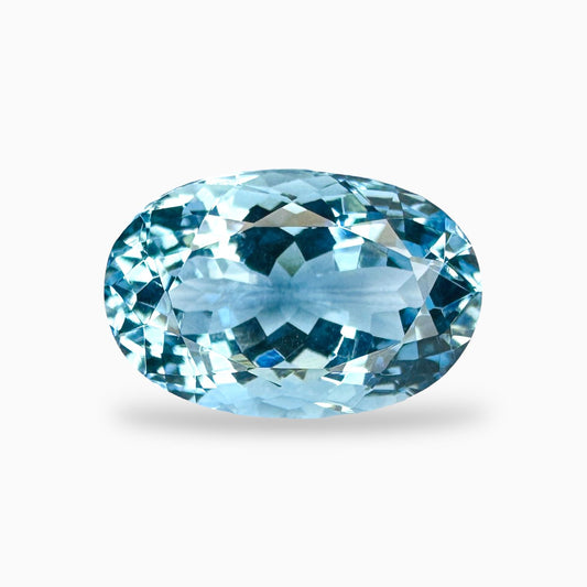 Natural Aquamarine Stone 6.38 Carats SkyBlue Color Oval Shape Size 14.5X9.5mm