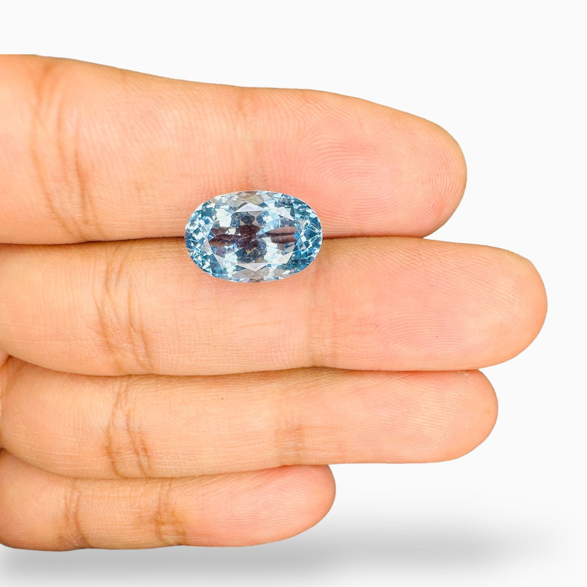 Natural Aquamarine Stone 6.38 Carats SkyBlue Color Oval Shape Size 14.5X9.5mm
