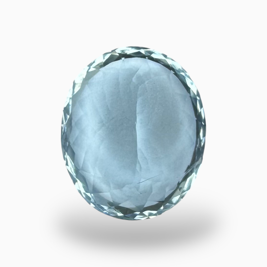 Natural Aquamarine Stone 6.77 Carats DeepSkyBlue Color Oval Shape Size 13.6X11.5mm