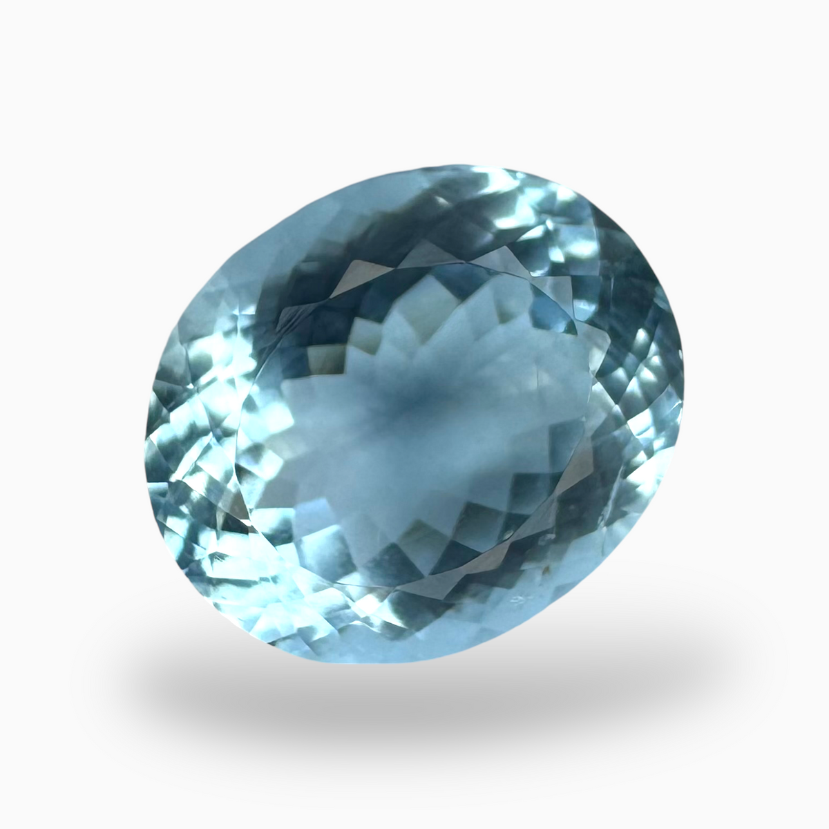 Natural Aquamarine Stone 6.77 Carats DeepSkyBlue Color Oval Shape Size 13.6X11.5mm