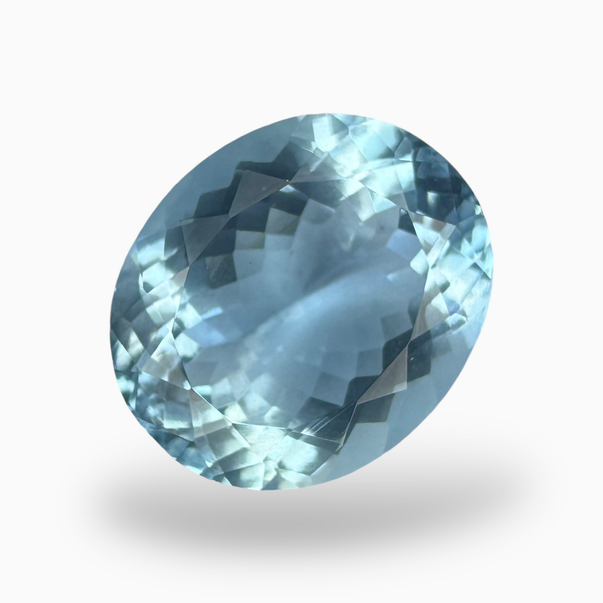 Natural Aquamarine Stone 7.05 Carats DeepSkyBlue Color Oval Shape Size 14.5X12mm