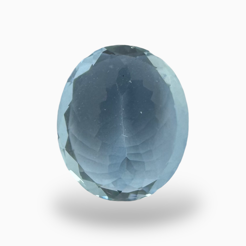 Natural Aquamarine Stone 7.05 Carats DeepSkyBlue Color Oval Shape Size 14.5X12mm