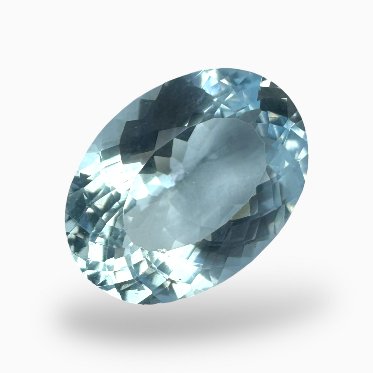 Natural Aquamarine Stone 7.07 Carats DeepSkyBlue Color Oval Shape Size 15.5X11.5mm