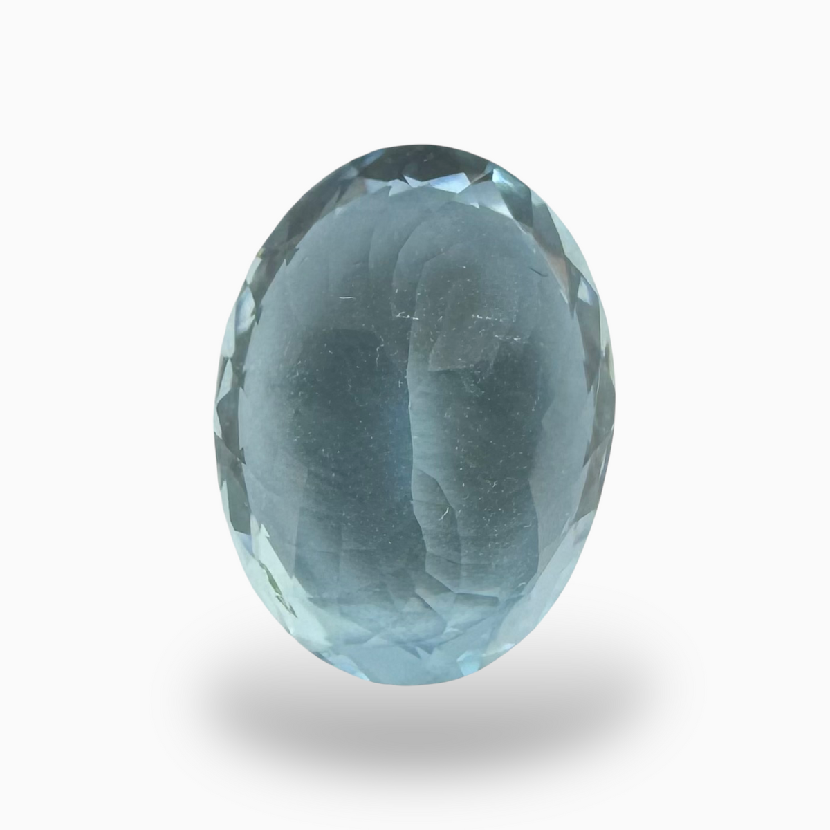Natural Aquamarine Stone 7.09 Carats DeepSkyBlue Color Oval Shape Size 14.4X11mm