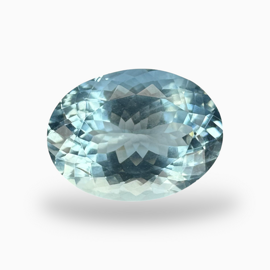 Natural Aquamarine Stone 7.09 Carats DeepSkyBlue Color Oval Shape Size 14.4X11mm