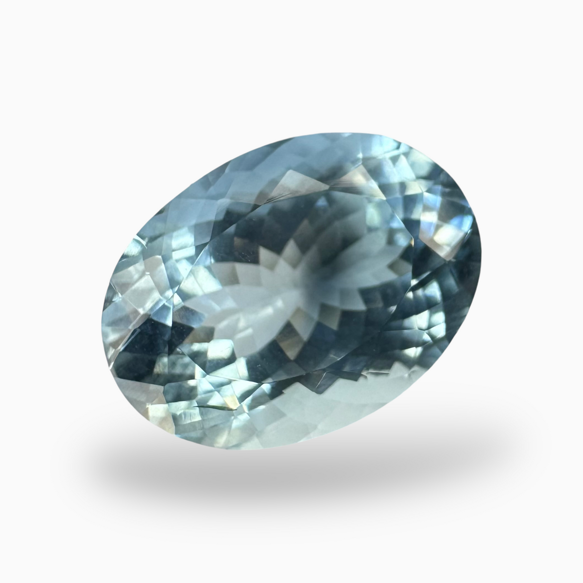 Natural Aquamarine Stone 7.09 Carats DeepSkyBlue Color Oval Shape Size 14.4X11mm