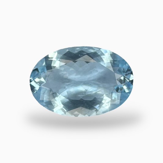 Natural SkyBlue Aquamarine Stone 7.27 Carats Oval Shape Size 17.5X12mm